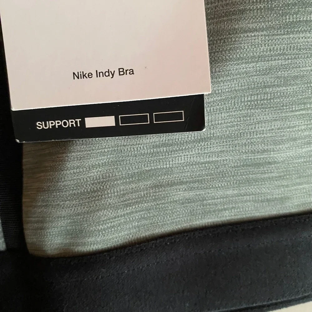 Nike Indy NWT Sports Bra Grey Black Adjustable Padded Women's XXL